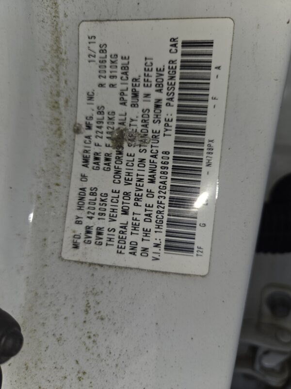 48051: 2016 - Honda - Accord LX - Image 5